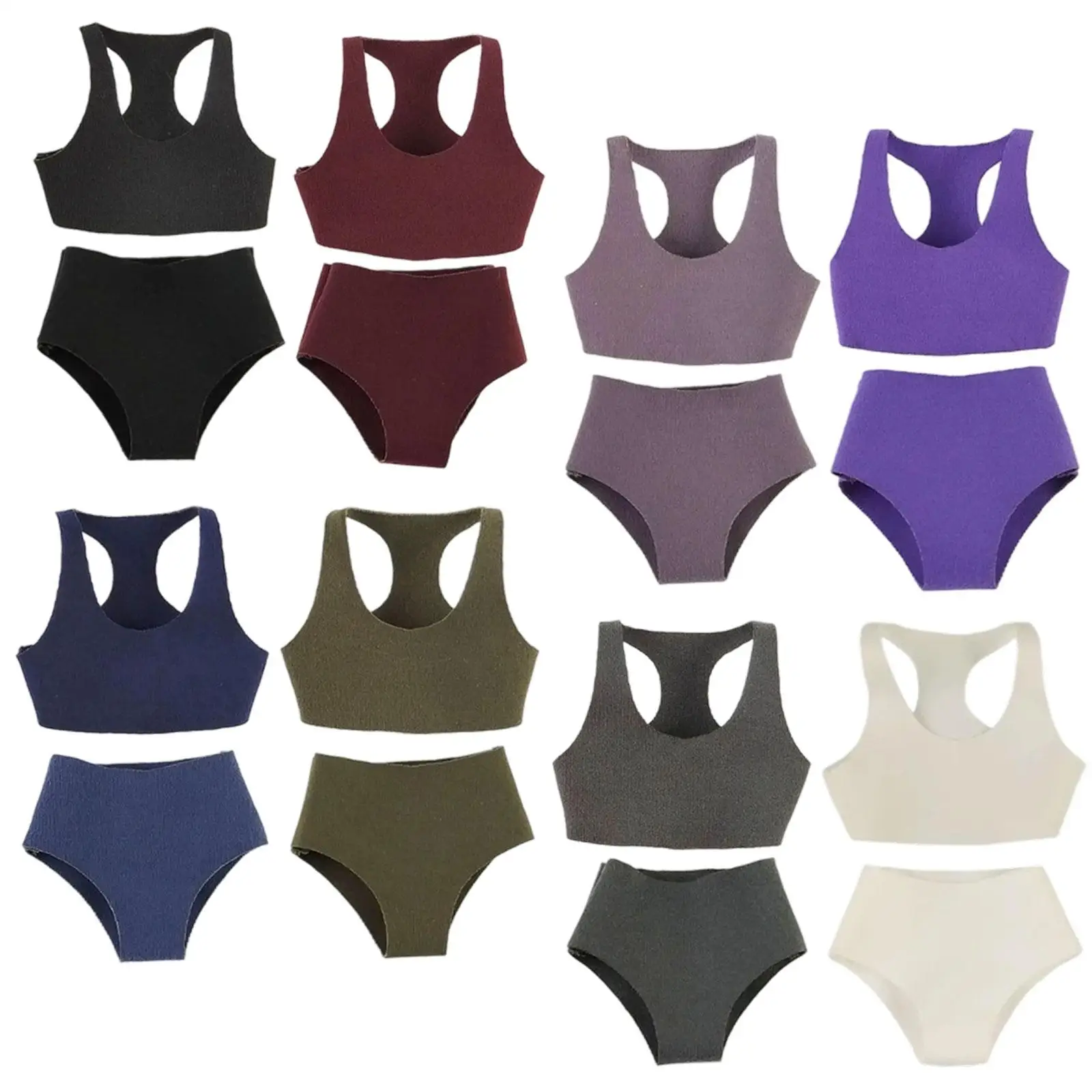 1:12 conjunto de colete esportivo e shorts, roupas leves de boneca em miniatura para figuras de ação femininas de 6 polegadas, acessórios