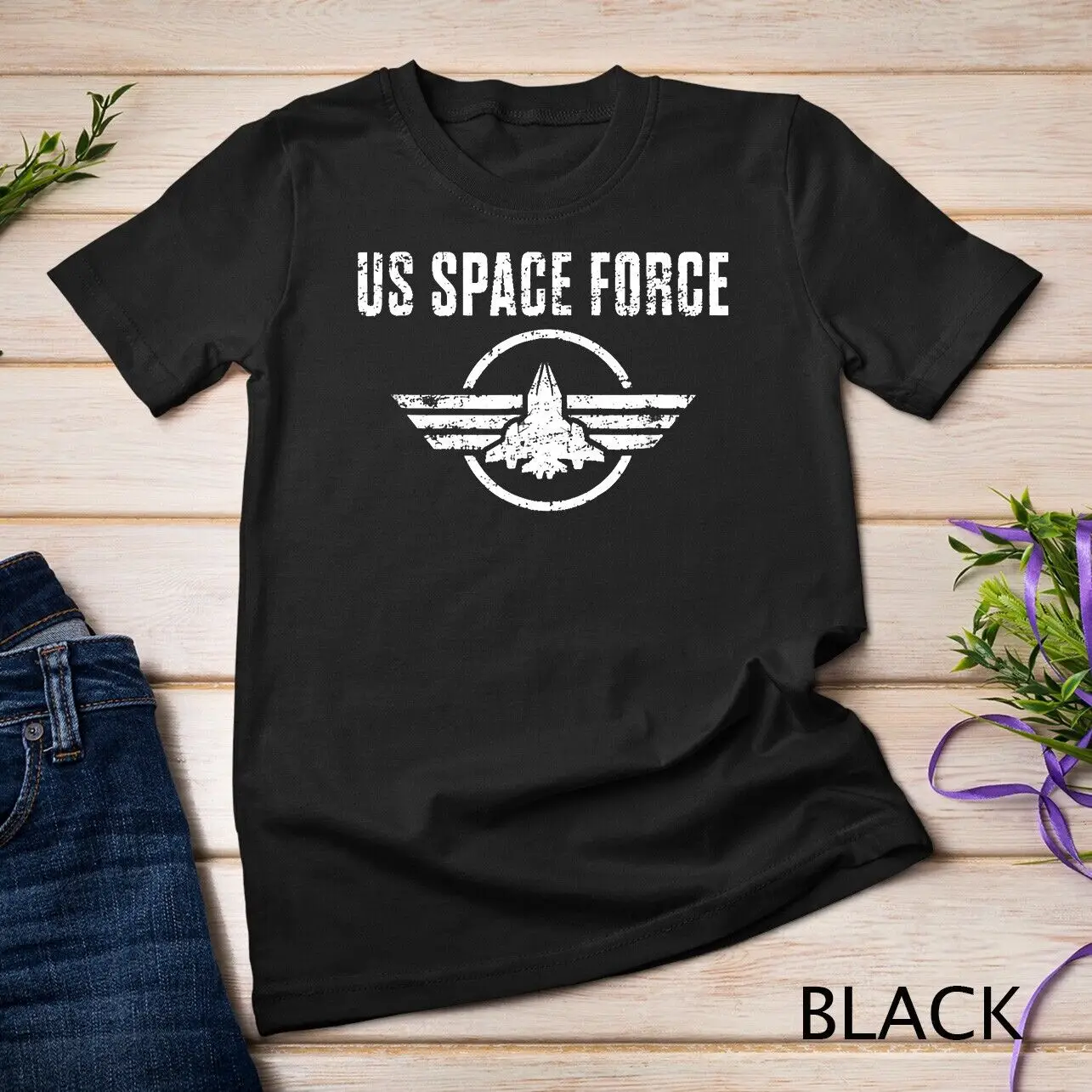 

Space Force Shirt USA Armed Forces Distressed T-Shirt Unisex T-shirt