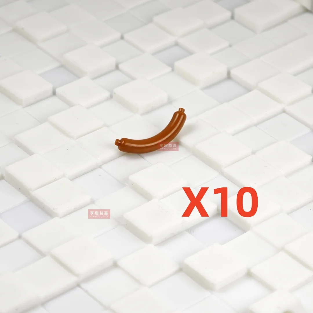 MOC City Food Building Blocks Mini Accessories Apple Fish Hot Dog Ice Cream Chicken Pizza Figures Bricks Kit Compatible Toy view 4