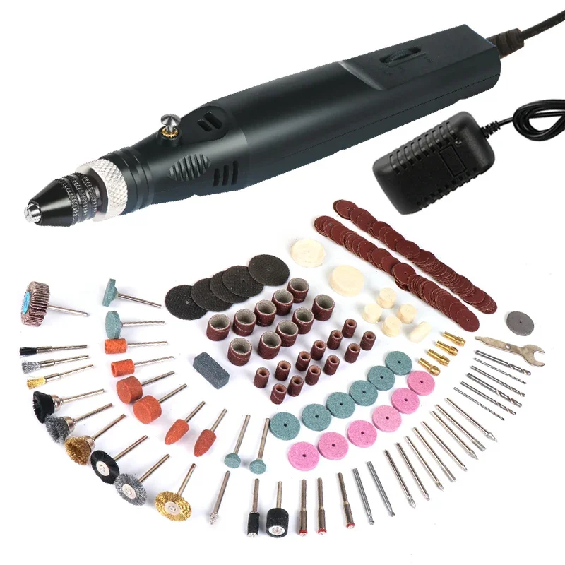 Handheld Electric Engraving Pen Mini Drill Power Tools Rotary Tools for Hobby Engraving Grinding with Accessories Set