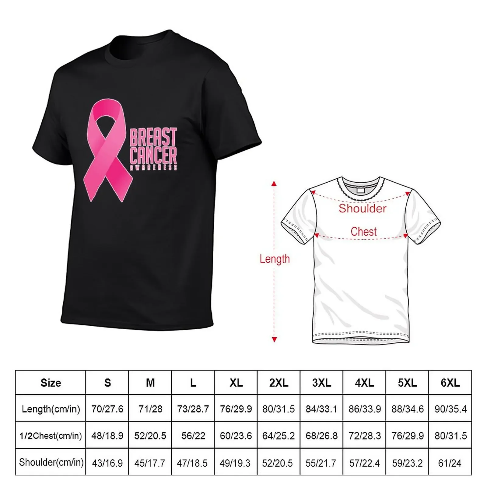 Pink Ribbon Breast Cancer Awareness Gift T-Shirt anime customizeds Aesthetic clothing fruit of the loom mens t shirts