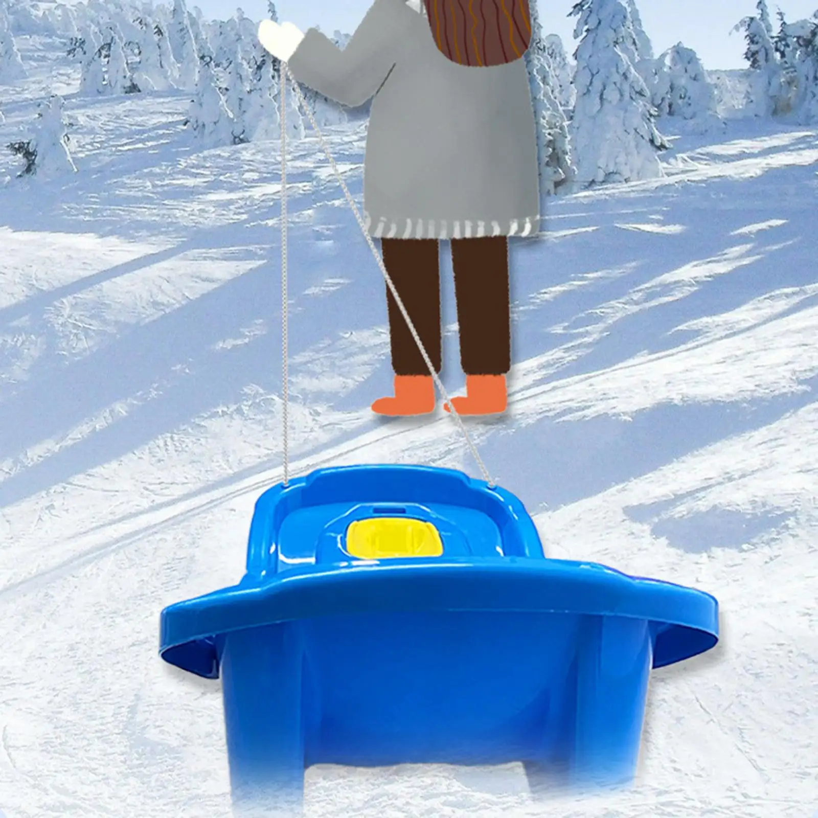 36.22inch Snow Sled Winter Snow Sledding Sledge for Garden Yard Grass Sand