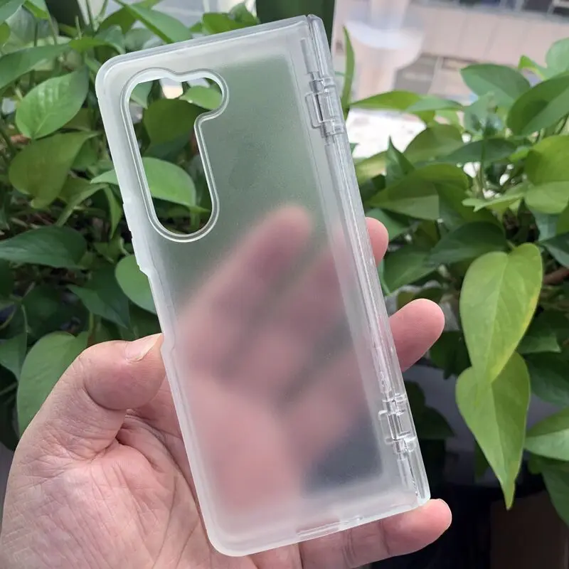 For Samsung Galaxy Z Fold 5 Case Shockproof PC+TPU Hinge Anti-Scratch Transparent Matte Folding Cover For Z Fold 5