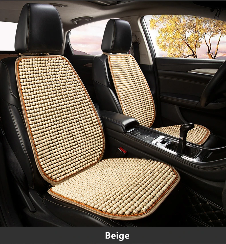 Car Seat Cushion Summer Cool Cushion Single Piece of Wood Beads Summer Breathable Cushion Ventilation Cold Four Seasons Availabl