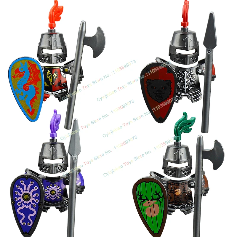 

MOC VP126-129 Bear Forest Fire Dragon Knights Dolls Building Blocks Bricks Middle Ages Action Figures Accessories Kids Toys Gift