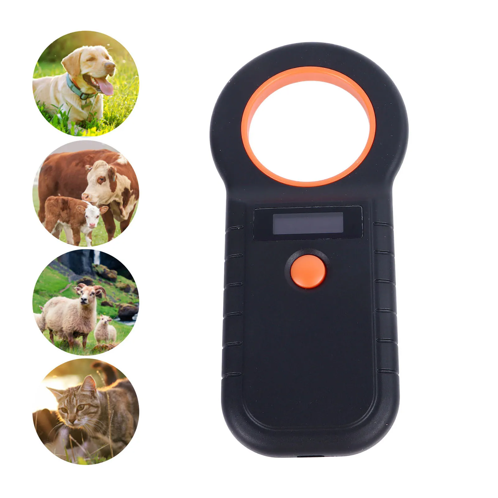 Scanner de microchip para animais, 6.1x2.9x0.6 polegadas, portátil, scanner de identificação de chip para animais de estimação, para cães, gatos, vacas, ovelhas, preto com 3.7v 800mah de lítio