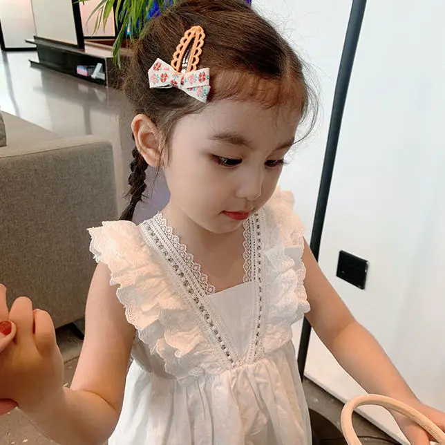 Princess Kids Girls Dresses 2022 New Summer Lace Princess Dresses bambini tinta unita abbigliamento Baby Wedding Party Vestidos