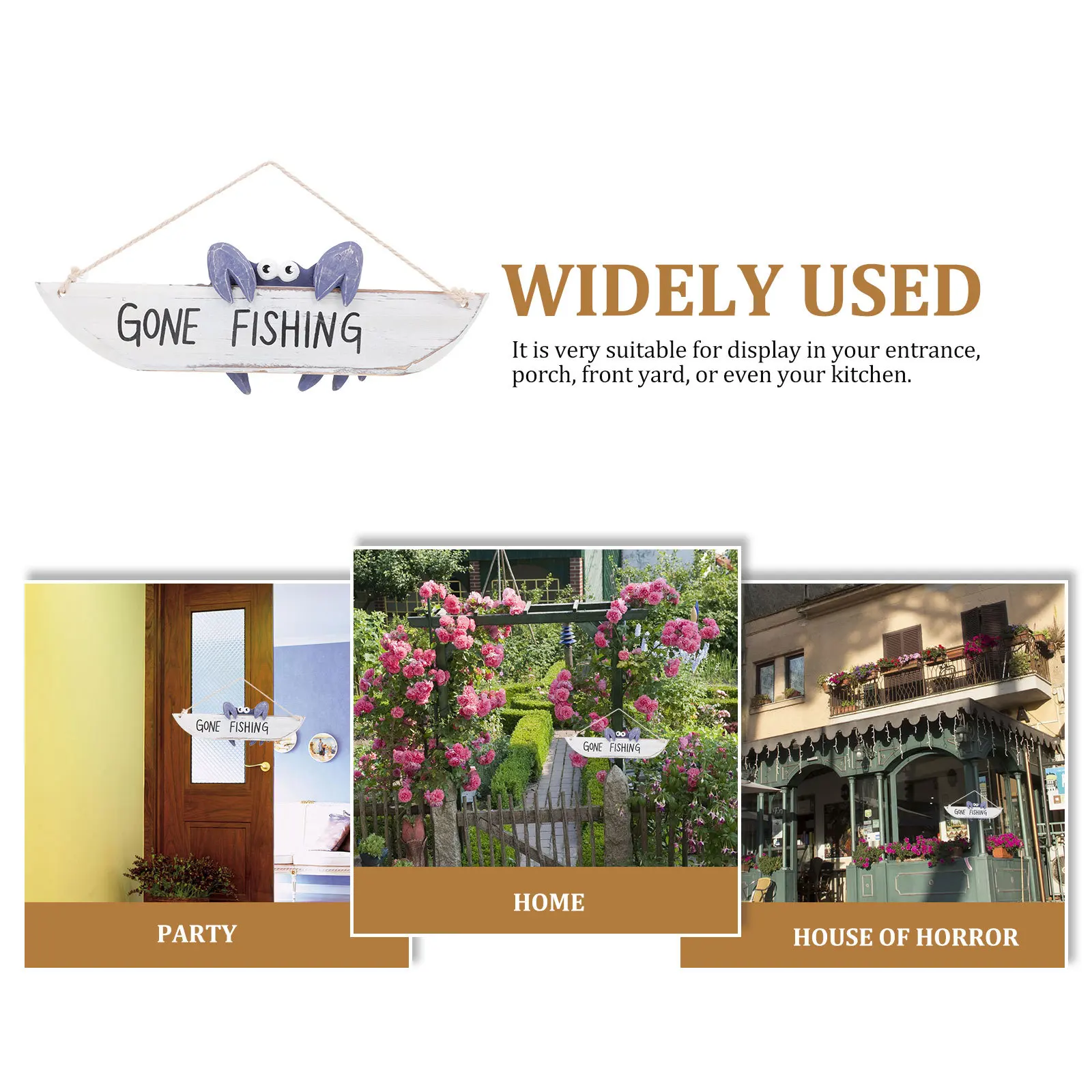 

1Pcs Stylish Crab Welcome Sign Board Mediterranean Theme Door Wall Decor Wood Cloth Material Long Lasting