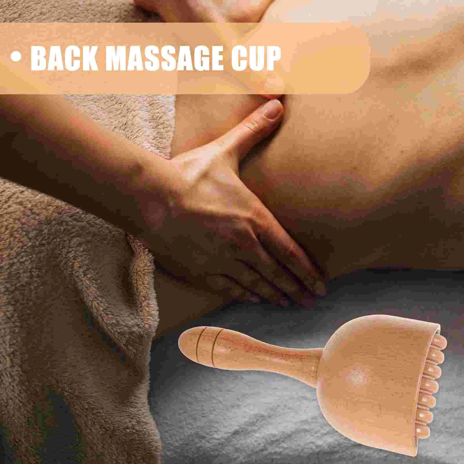 2pcs Back Massage Wooden  Cup Roller Convenient Massage Tool Muscle Massage Roller Back Massage Tool Home Body Massager