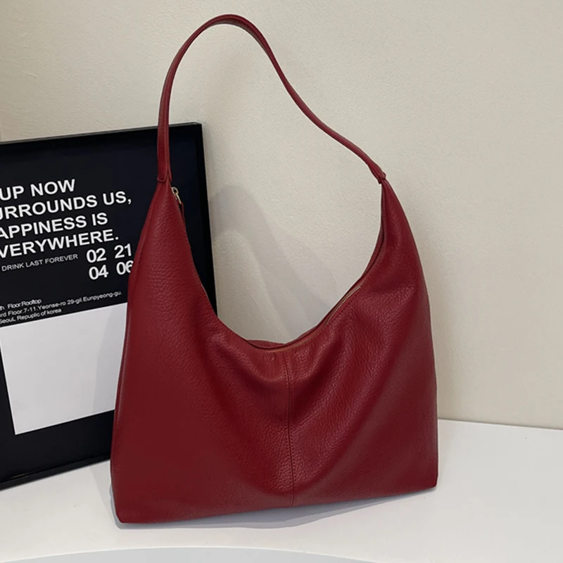 الملمس الجلود الناعمة سعة كبيرة حمل حقيبة 2026 جديد تنوعا تخفيف حقيبة يد ريترو عادية واحدة الكتف تحت الإبط حقائب #6