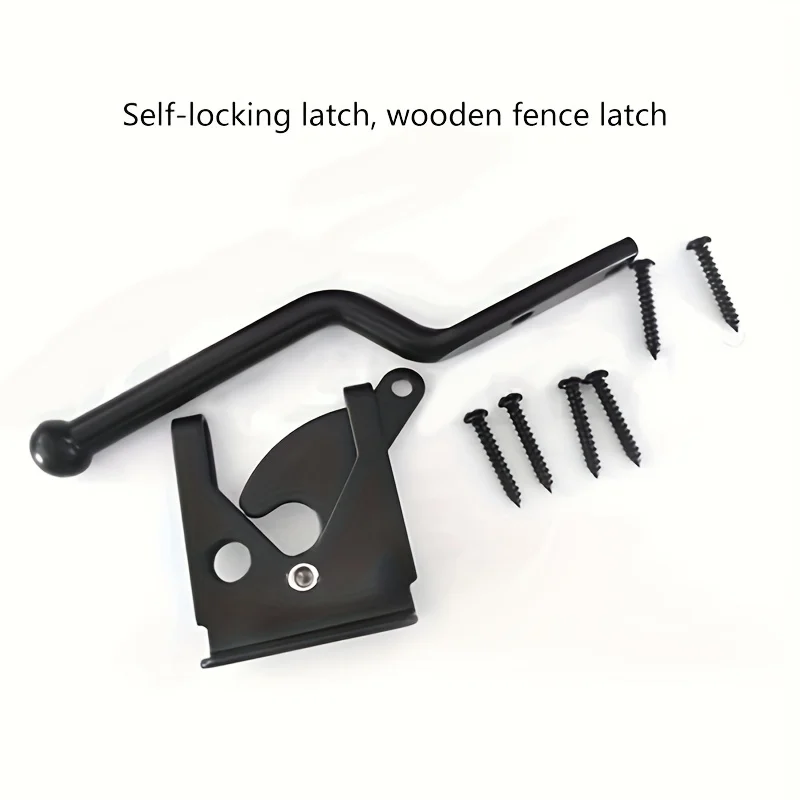 1pc Heavy-Duty Self-Locking Gate Latch - Sleek Black, Keyless Entry Via Smartphone App, Ideal For Pool, Garden, & Shed Doors - N