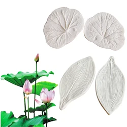 4PCS Lotus Flower Leaf Textu Petal Veiner Silicone Mould Set Cake Decorating Tool Fondant Sugarcraft Molds Handmade Bakeware