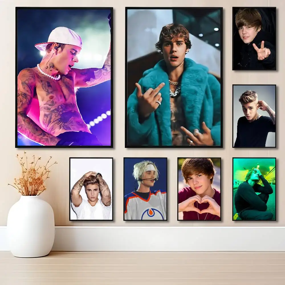 

Singer J-Justin B-Bieber Poster HD Art Sticky Wall Waterproof Home Living Room Bedroom Bar Aesthetic Decoration
