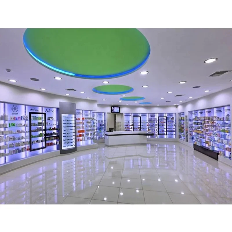 custom.Customized Best Price Fashion Decoration Style Display Pharmacy Interior Design