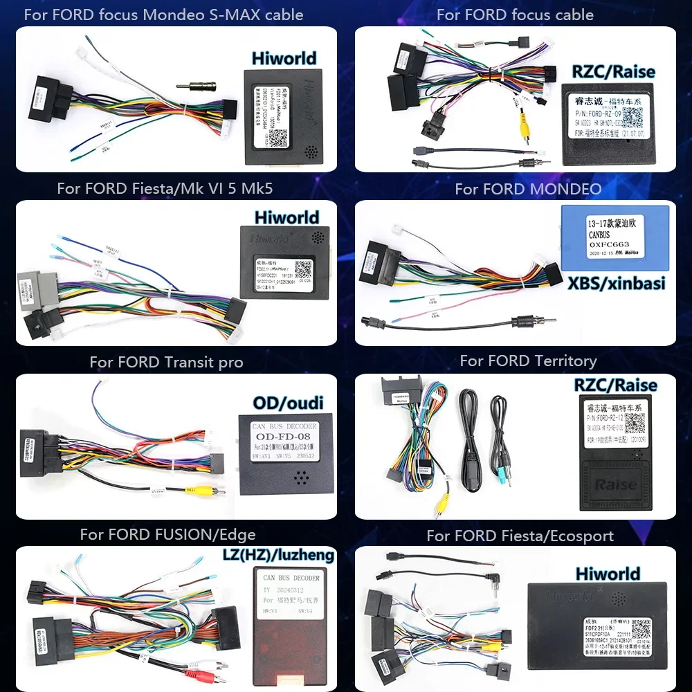 Para FORD arnés de cables Transit decodificador canbus box F150 F250 Territorio Mondeo FIGO KA RANGER FUSION Fiesta Kuga Edge S-MAX Taurus