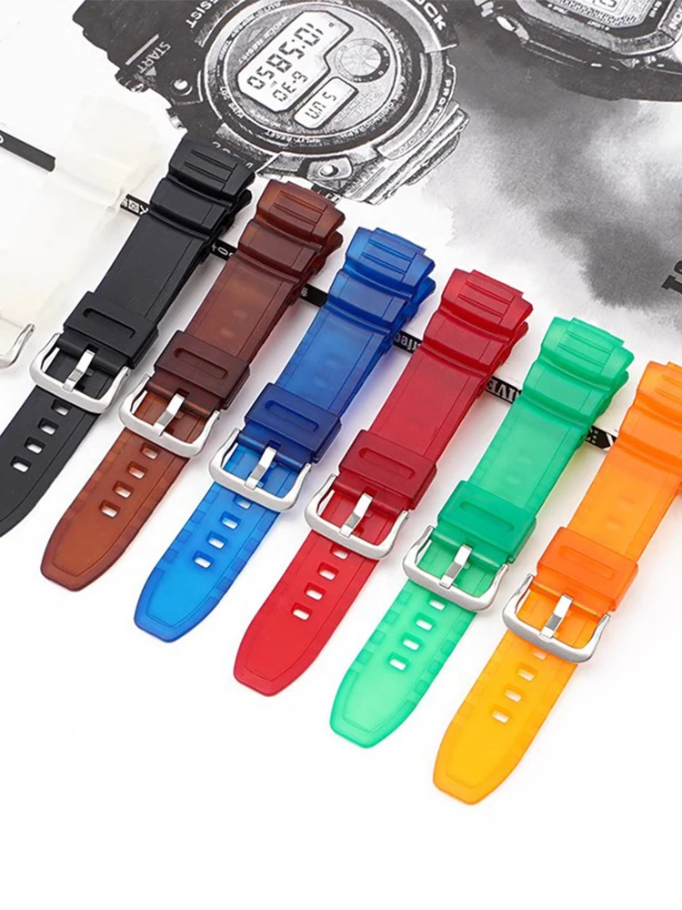 For Casio Waterproof Multi-Color Sweat-Proof Silicone Convex interface MCW 100h 110h W-S220 Rubber Resin Men Women Watchbands