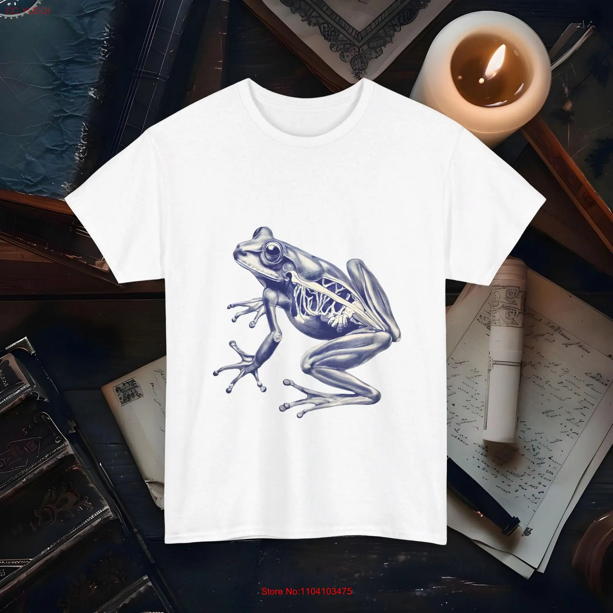 Frog Skeleton Vintage 90s Tattoo T Shirt Retro Anatomy Science Funny Cool s Relaxed Adult Sand long or short sleeves