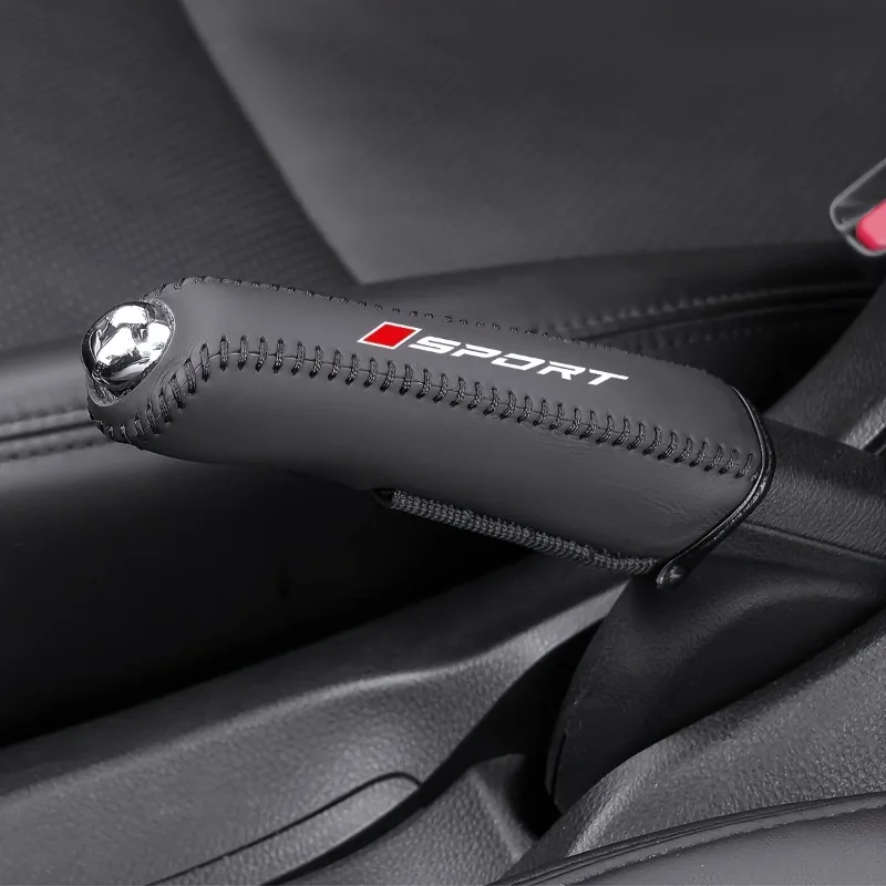 X1 Auto-Handbremsenabdeckung aus PU-Leder mit Sportlicher Exquisiter Naht Handbremshebel-Schutzabdeckung Innenausstattung Zubehör