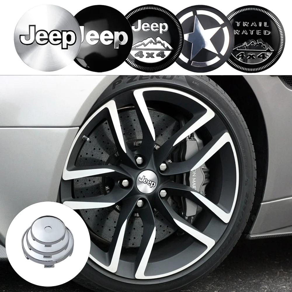 

56/60 мм 4 шт. колпаки ступицы колес автомобиля эмблема значок наклейки украшения для Jeep Renegade Wrangler jk компас Grand Cherokee Gladiator