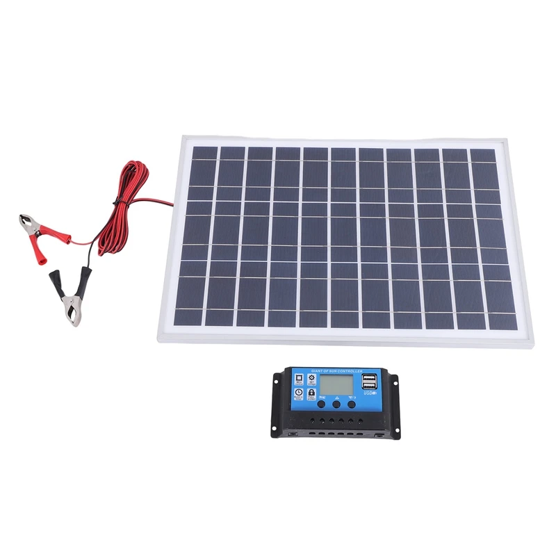 Caricabatteria per pannello solare 30W 12V + Controller 40A per camper Car Boat Home Camping