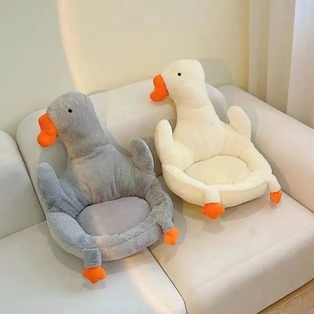 Comfortable Big White Goose Cushion Thickened Integrated Backrest Chair Cushion Soft Seat Pad Home