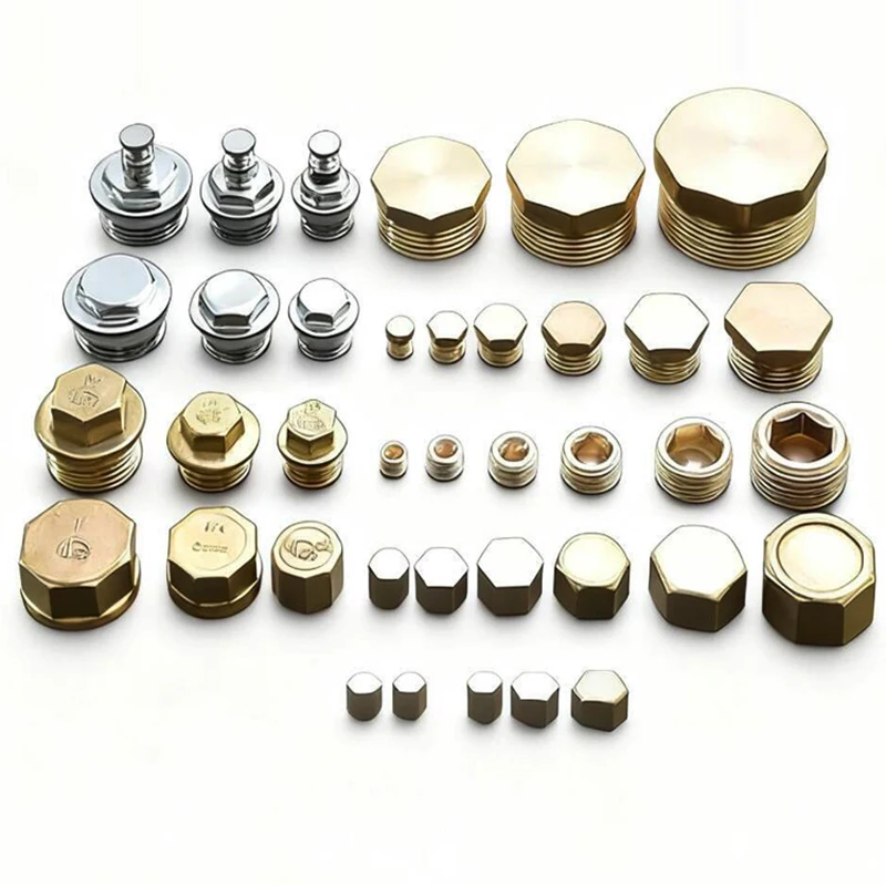 

Heavy Duty Leak-Proof Brass Pipe Cap 1/2" Male Threaded Plug for Plumbing/Pneumatic Systems, Fit 1/8/1/4/3/8/3/4/1 Inch Piping