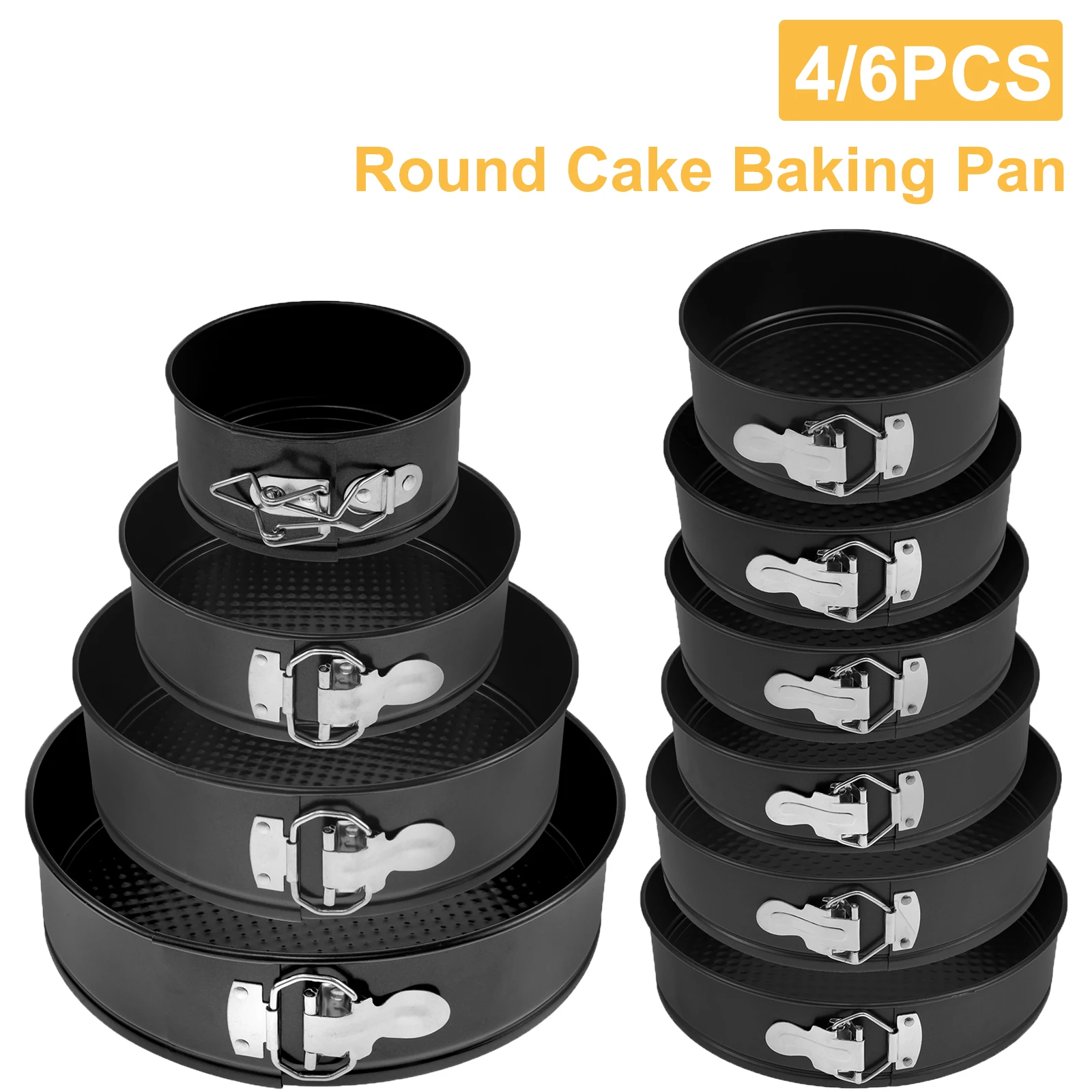 4-11'' Springform Cake Pan Non-Stick Removable Bottom Baking Pan Baking Mold Leak Proof Cheesecake Pan Easy Release Cake Pans