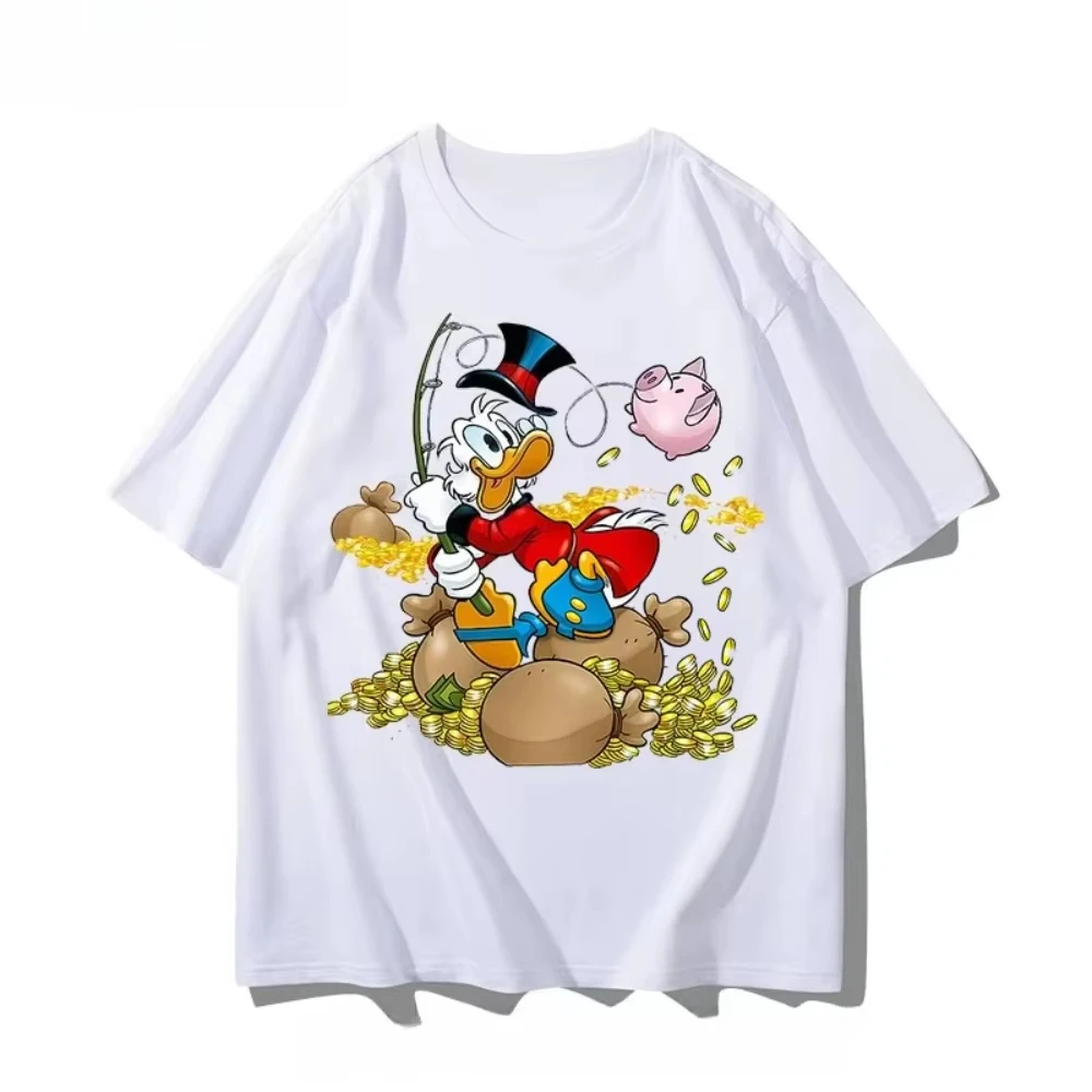 

Хлопковая футболка Disney American Animation Donald Duck Scrooge McDuck в стиле ретро, новая летняя мужская и женская футболка с короткими рукавами и принтом
