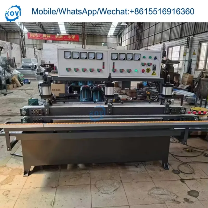 Small Port le 4 Motor Beveled Glass Mirror Edge Beveling Polishing Machine Glass Beveling Chamfer Grinder Polishing Machine