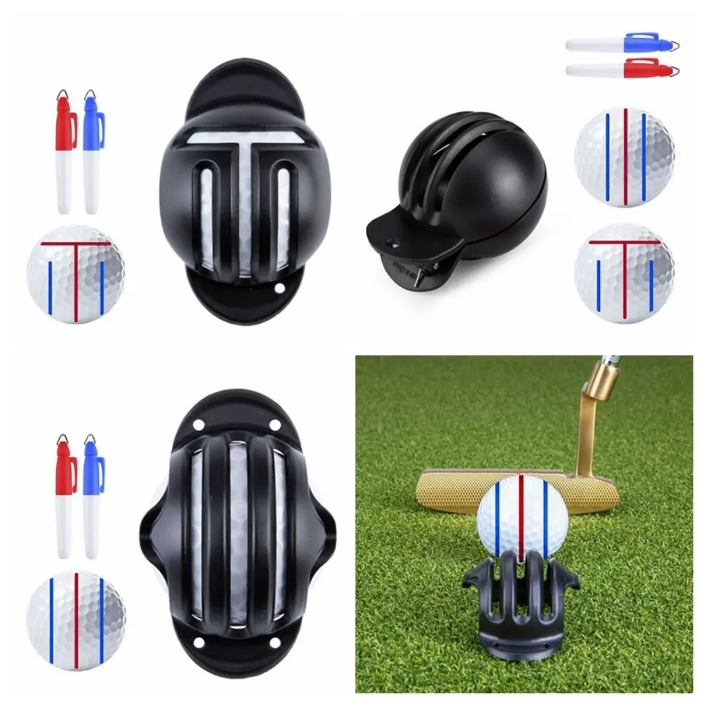 1 Set With 2 Pens Golfs Ball Line Marker Marking Line Double-sided Marking Golf Scribe Portable Alignment Golf Ball Marker Pen