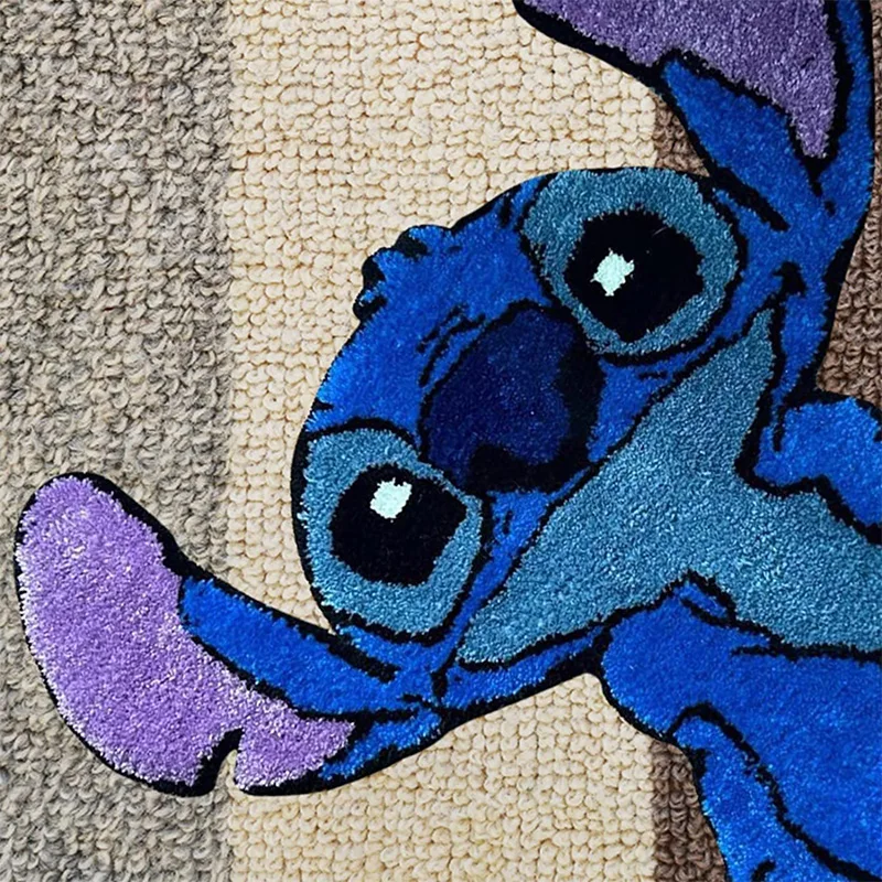 60cm New Disney Kawaii Stitch Anime Mat Carpets For Living Room Bedroom Girls Kids Room Nursery Home Decor Non-Slip Carpet Gifts