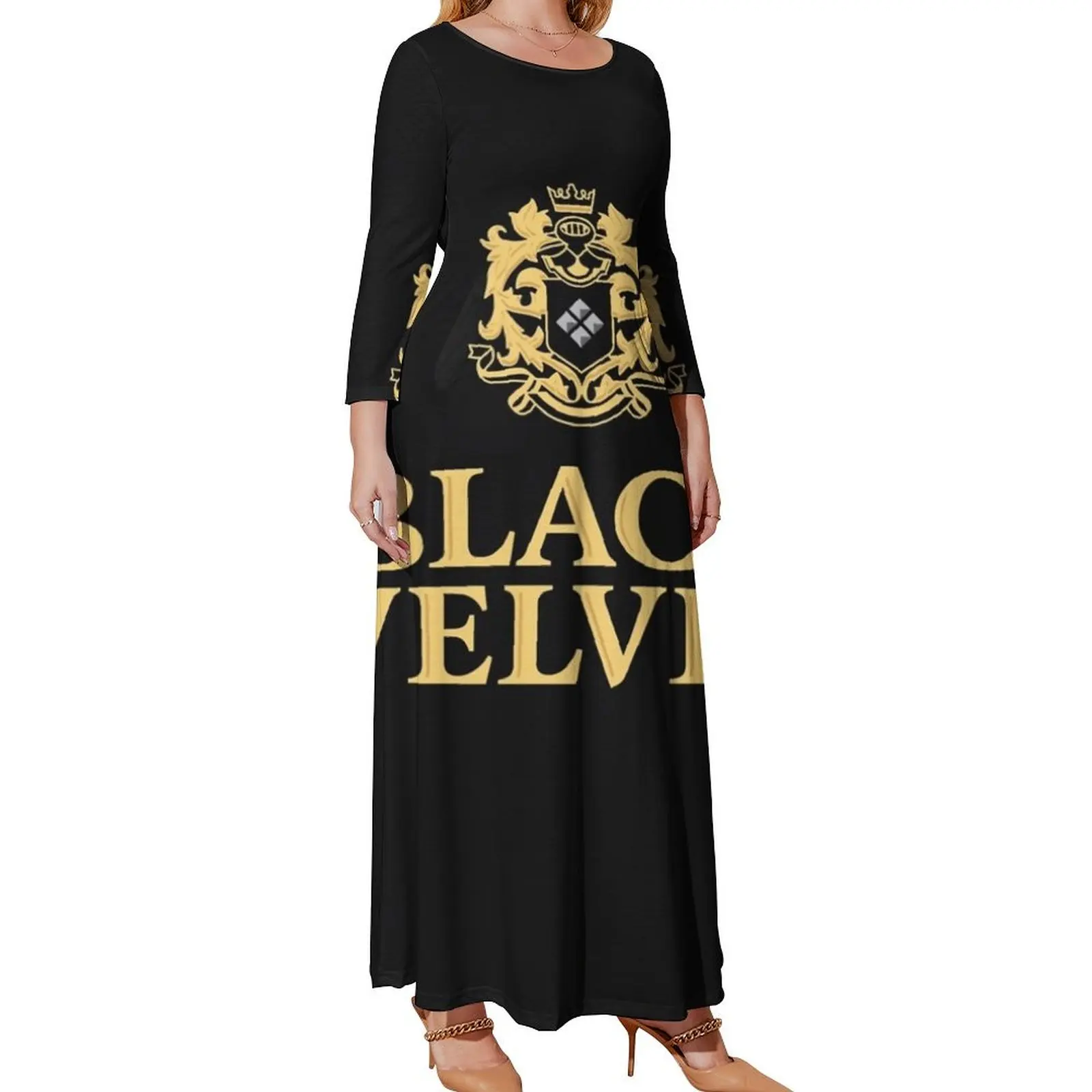 Black velvet canadian whisky essential t shirt Long Sleeved Dress Evening gown summer dress daily