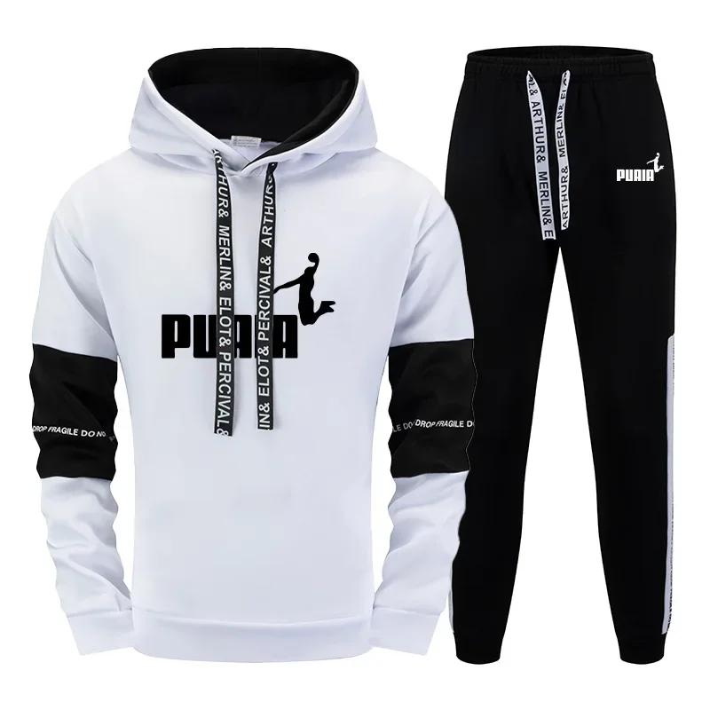 

2025 New Men's Tracksuit Hooded Sweatshirt Sweatpants Fall Winter Daily Casual Sporty Jogger Set Urban Fashion Hoodie Sportswear