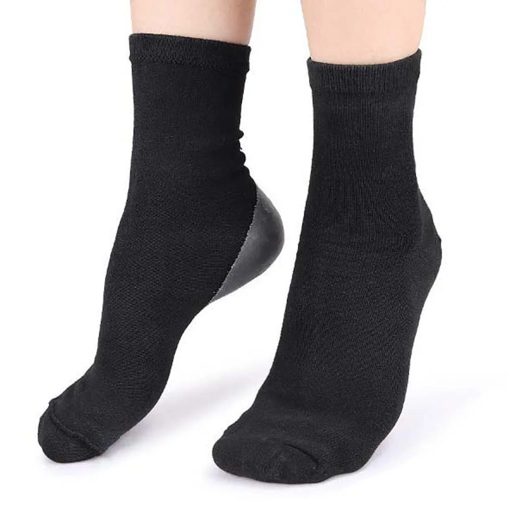 Heel Sleeve Pads Heel Gel Care Socks Plantar Fasciitis Support Prevent Cracked Solid Color Ankle Socks Female Socks Casual