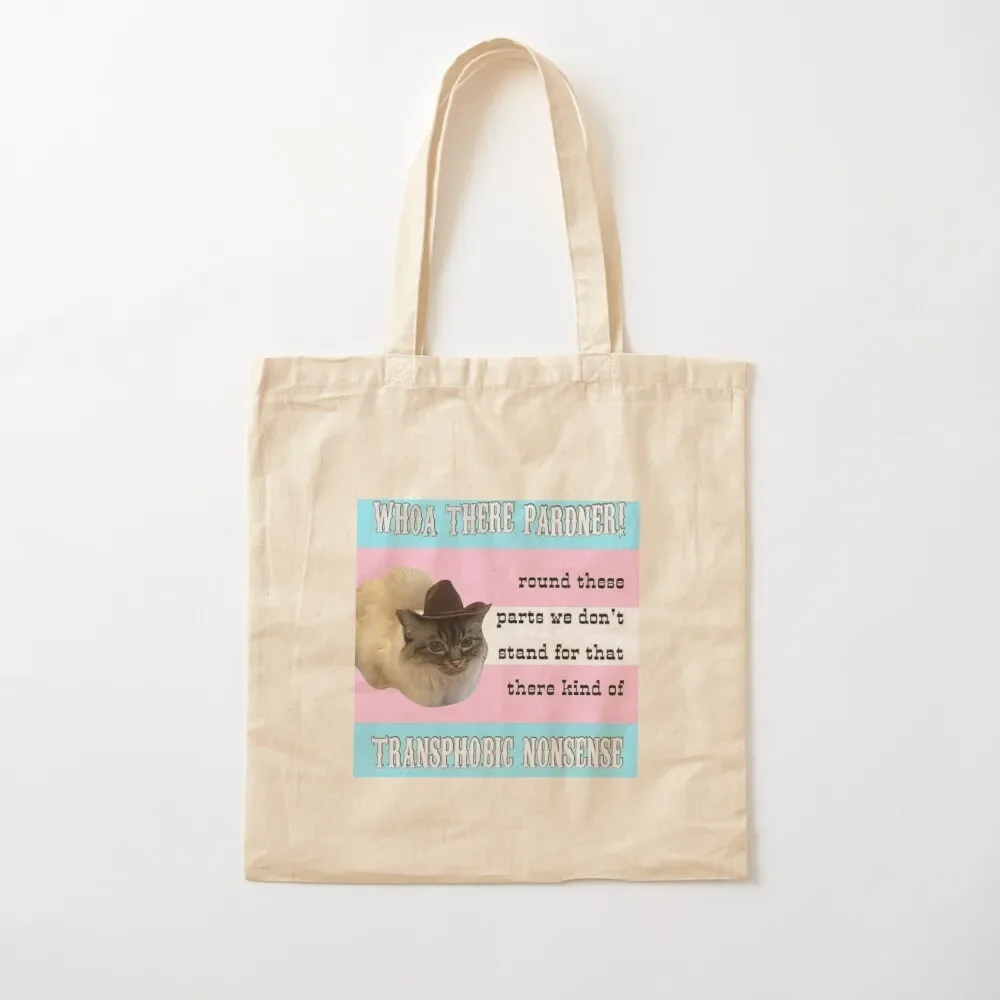 Primcess Pamcake - Trans Rights Cowboy Cat Tote Bag the tote bag reusable shopping bags