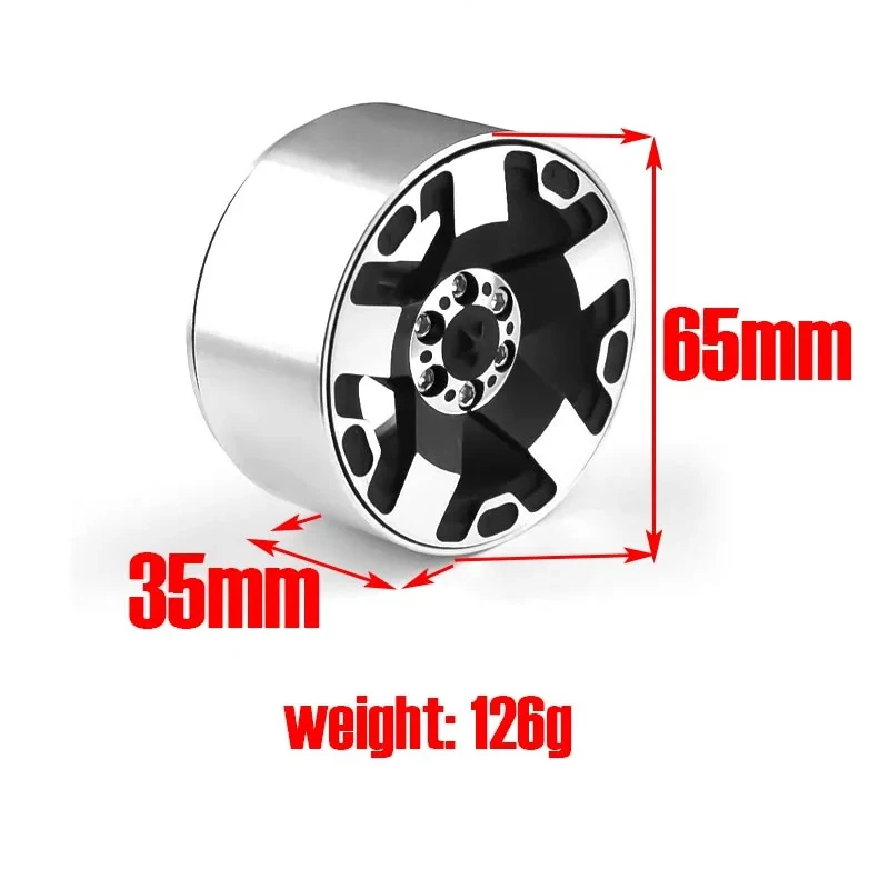 4Pcs 2.2 Inch Metal Beadlock Wheel Rim / Hub for 1/10 RC Rock Crawler Axial SCX10 RR10 90053 AX10 Wraith 90056 90045 YETI 90026