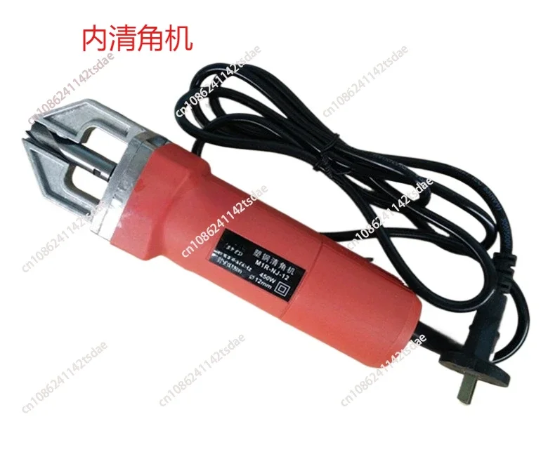 Portable electric corner milling tool for cleaning internal and external corner welds of plastic steel doors and windows