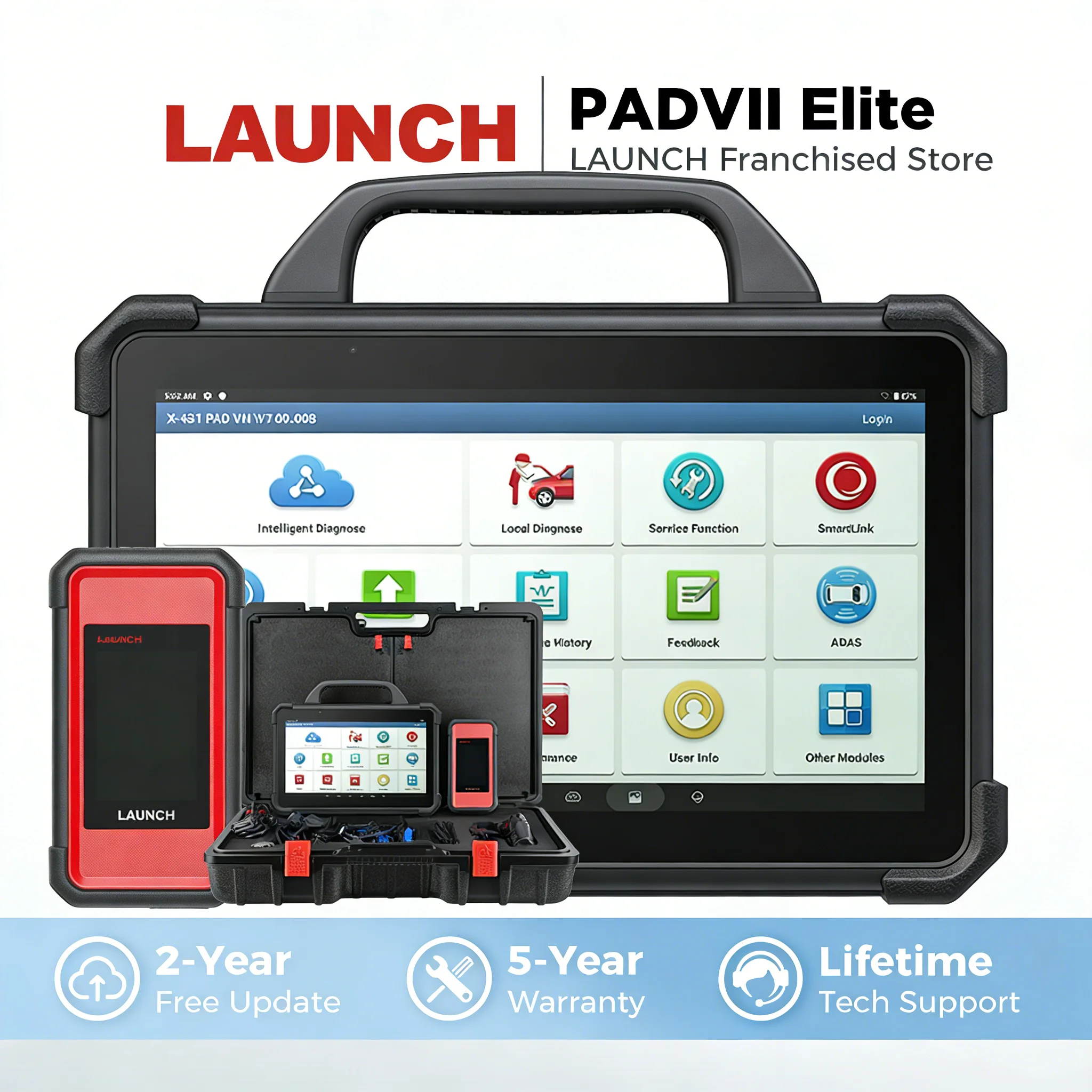 LAUNCH X431 PADVII Elite Car Diagnostic Tools PAD 7 PAD7 J2534 Smartlink Automotive Scanner Online Programming ECU Coding Tool