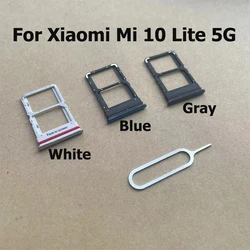 Sim Card Tray For Xiaomi Mi 10 Pro Lite 5G SD Card Slot Holder Adapter Connector Replacement Parts