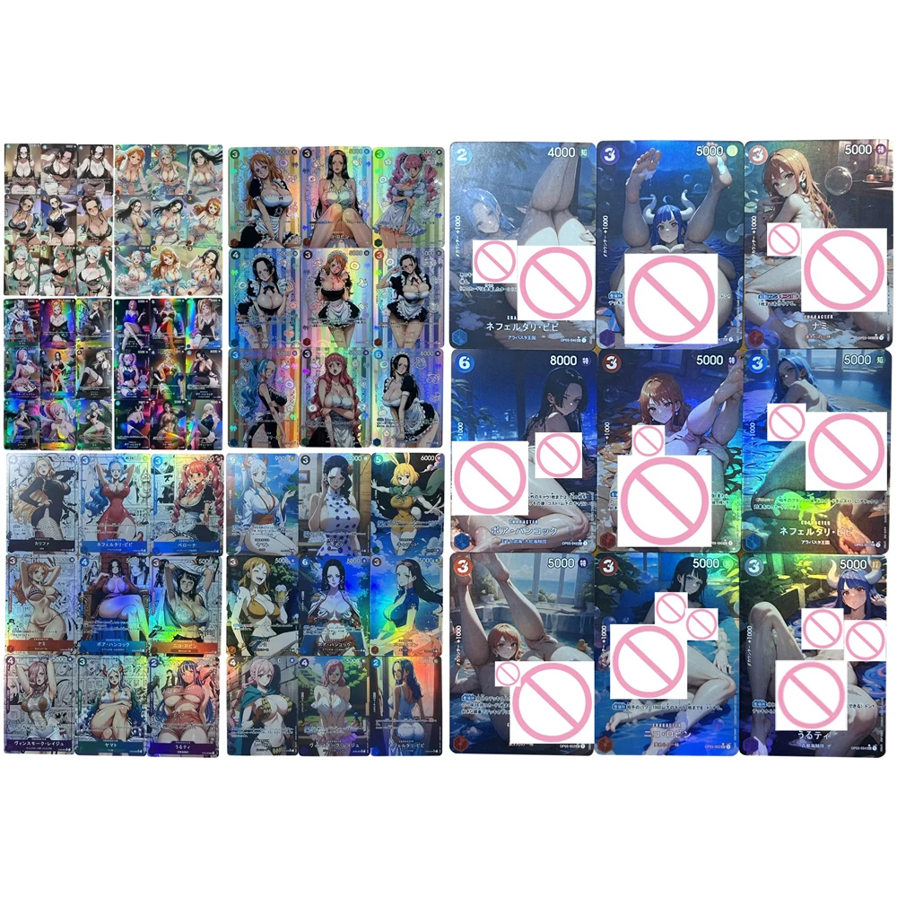 

9Pcs/set Sexy OPCG Collection Card Waifu Anime Vinsmoke Reiju Nami Yamato Boa Hancock Big Breasts Girl Card Refractive Flash
