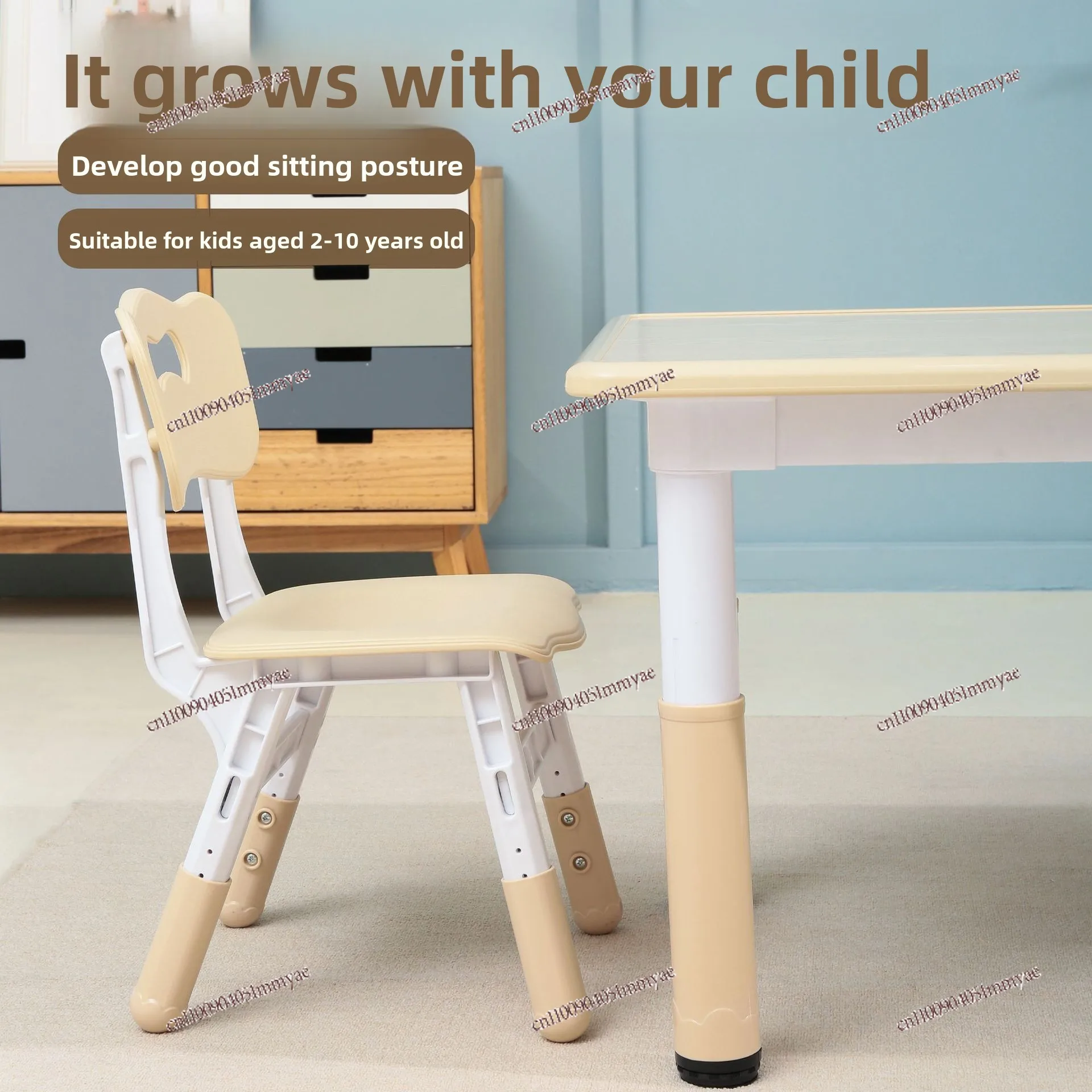 Height Adjustable Kids Study Desk Chair Multi-Functional Graffiti Drawing Writing Table For Kindergarten Toddler Home Learning view 5
