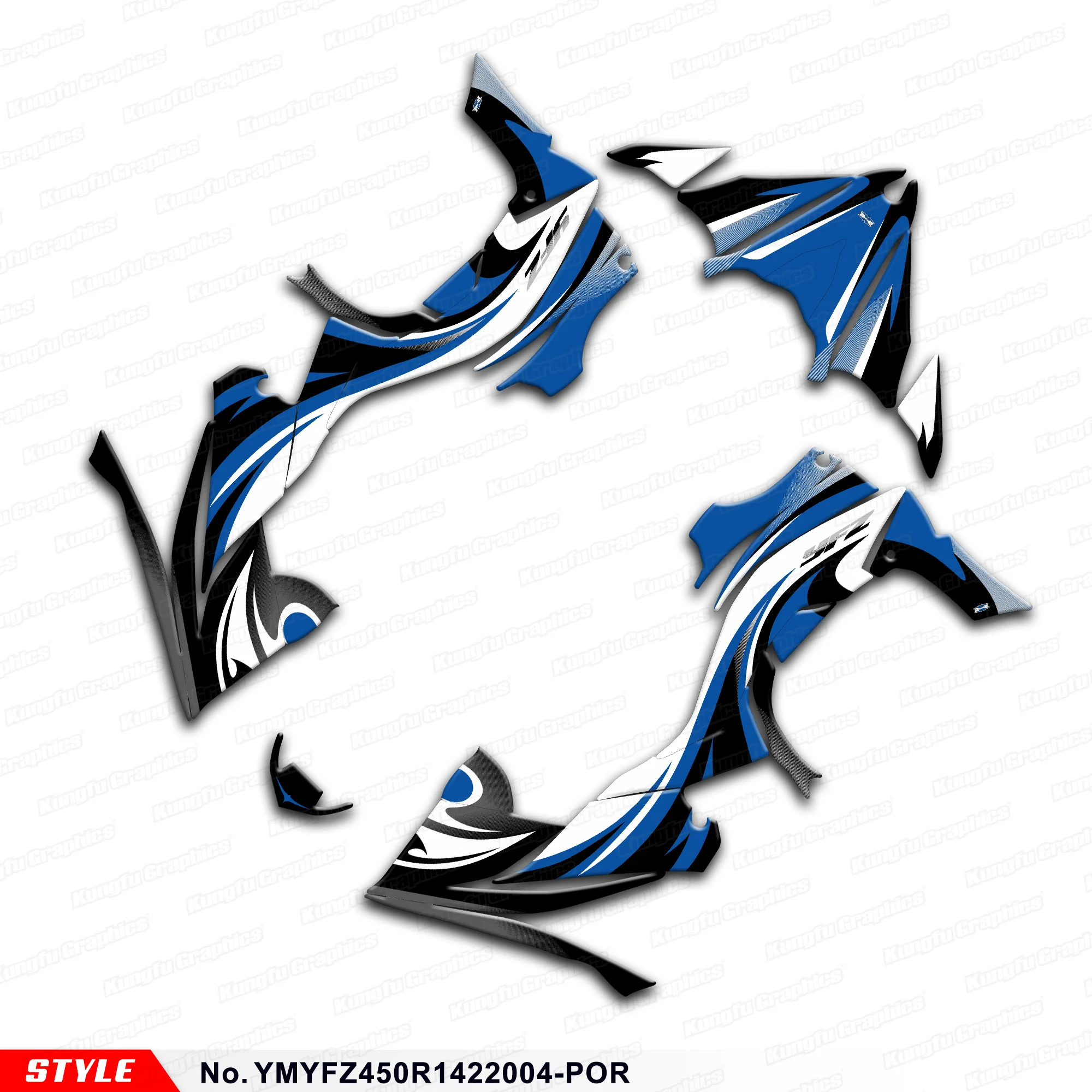 

JY RACING Sticker Sheet Vinyl Decal for YAMAH YFZ450R YFZ 450R 14 15 16 17 18 19 20 21 22 2023 2024 2025, YMYFZ450R1422004-POR