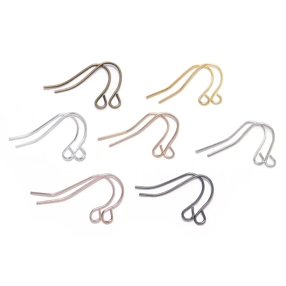 100pcs Gold Ancient bronze 21*12mm Earring Hooks Ear Wire Pin Hook For DIY Earrings Jewelry Making Findings Accessories