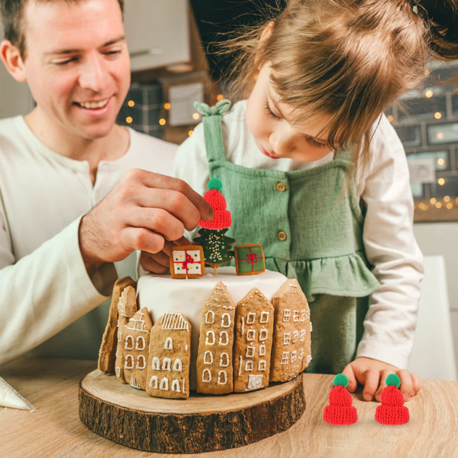 

Рождественская мини-шляпа, 20 шт., мягкий удобный материал, идеально подходит для декора бутылки вина, аксессуары для елки, принадлежности для рукоделия, праздничное мероприятие