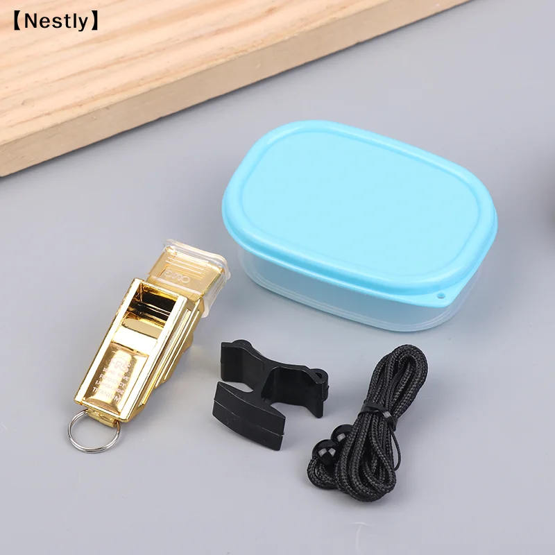 Professional Football Referee Whistles With Lanyard Box Big Sound Plastic Whistles Basketball Whistles Coach Equipment〔Nest〕