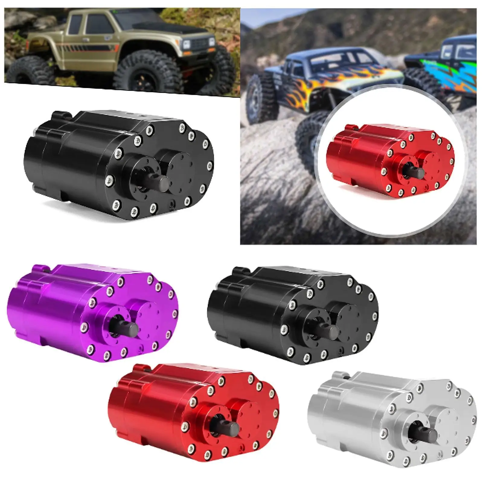 RC 2단 변속기 업그레이드 부품 직접 교체 견고한 박스 이중 속도 변속기 박스 SCX10용