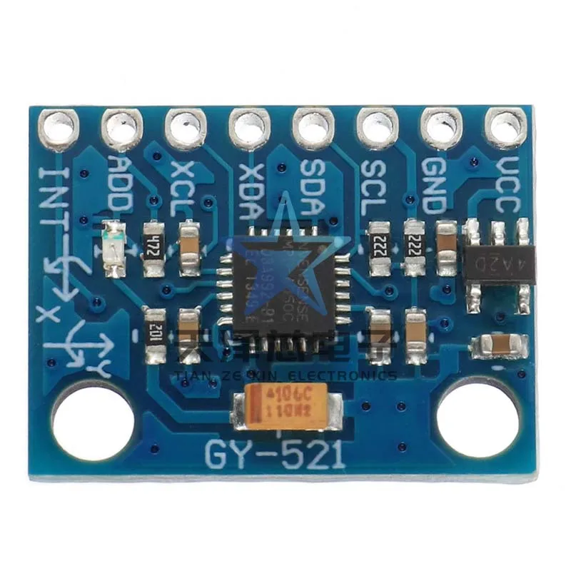 Gy-521 Mpu-6050 Modul Dreiachsiges Beschleunigungsgyroskop 6Dof-Modul mit Code-Schematischem Diagramm