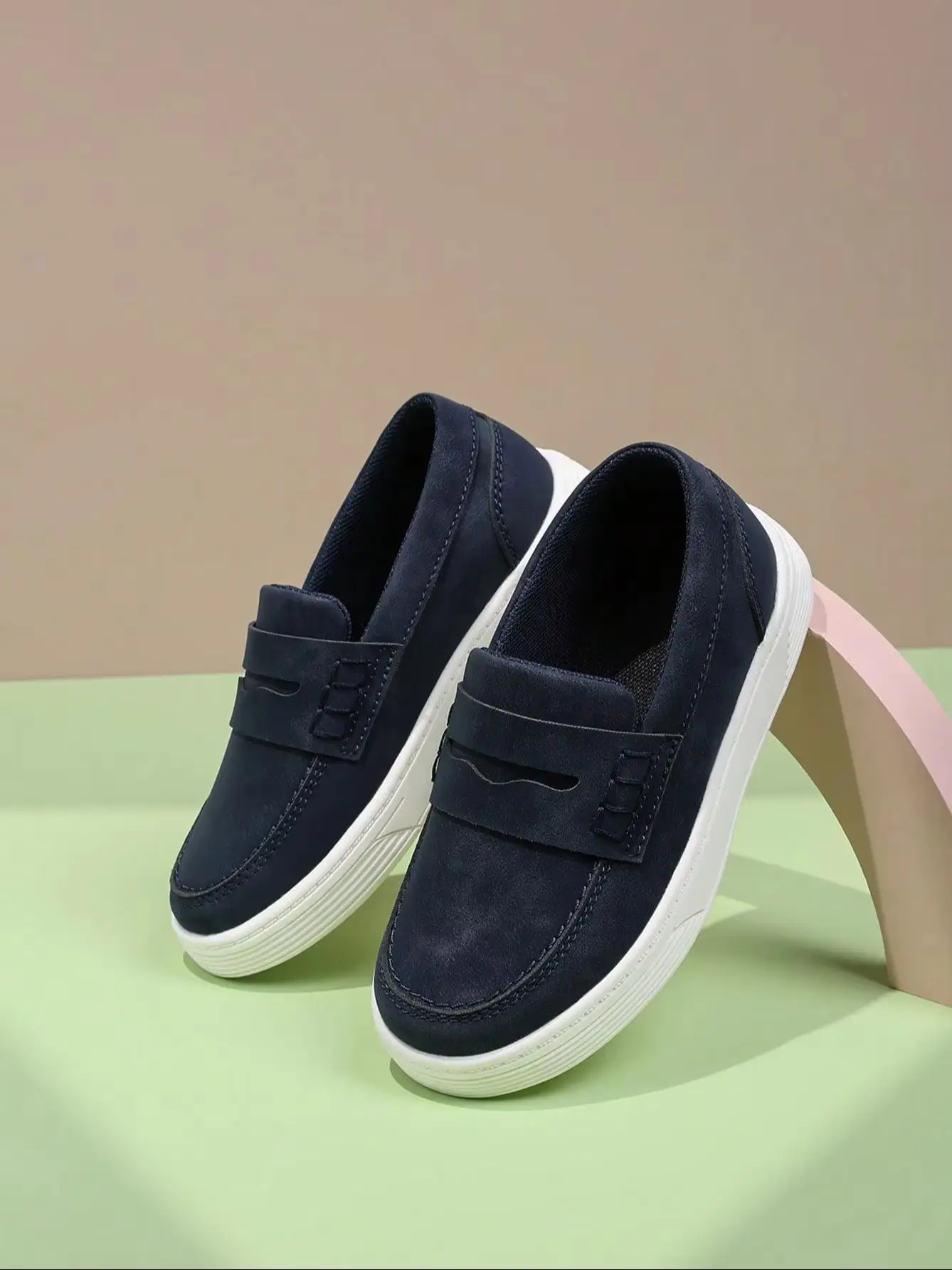 Kids Integrated Casual Moccasin Flats, Non-slip Wear-resistant Lightweight Shoes for Students
