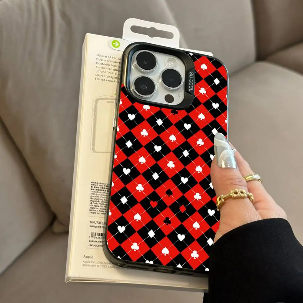 بوكر بطاقة دعوى جراب هاتف آيفون 17 16 15 14 13 12 11 برو ماكس زائد اللون للصدمات عودة غطاء فضي