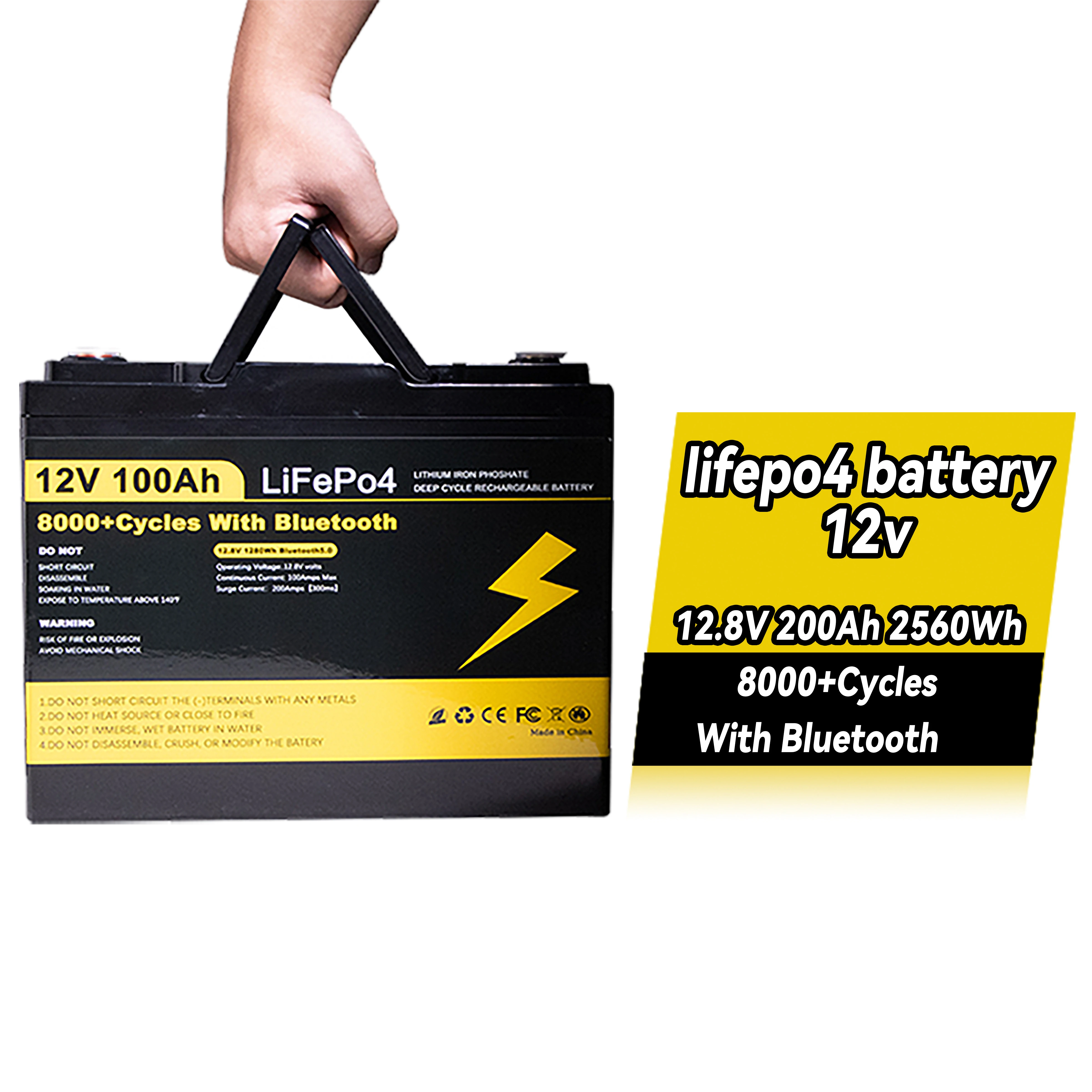 Rv Lithium Battery 200Ah - Batteria LiFePO4 12V 100Ah / 200Ah